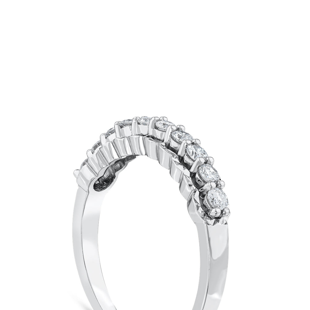 0.20 Karat G SI2 Pırlanta Yarım Tur 14 Ayar Beyaz Altın Yüzük