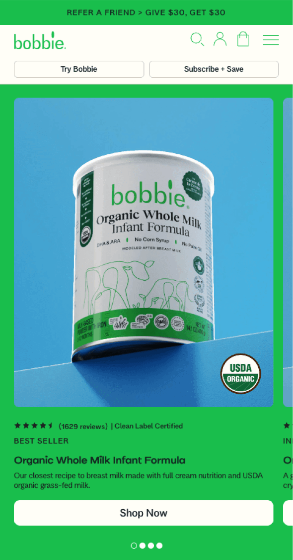 Mobile product detail page supporting subscription enrollment