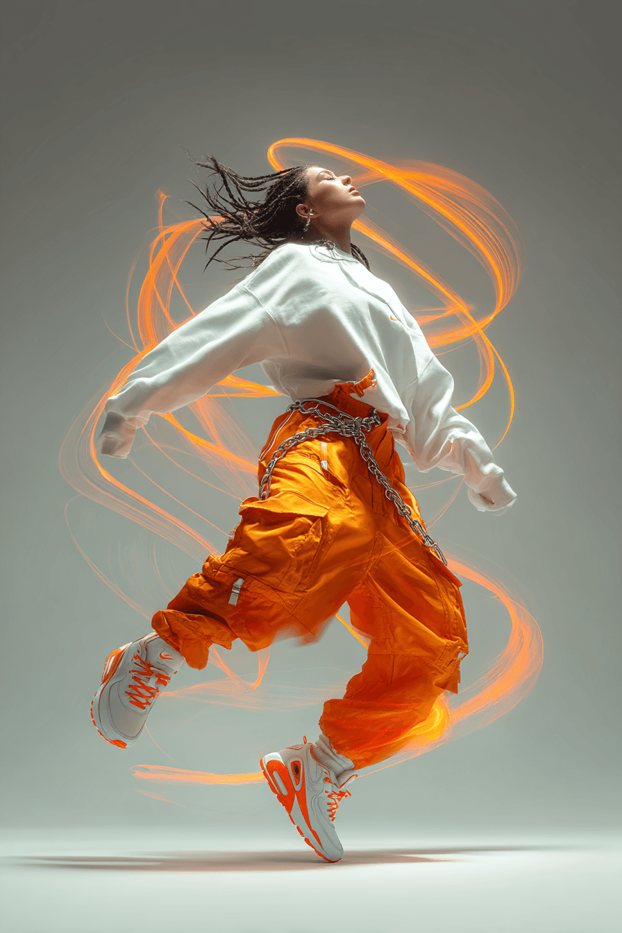 In The Upper Half Of The Image. A Dynamic Fashion