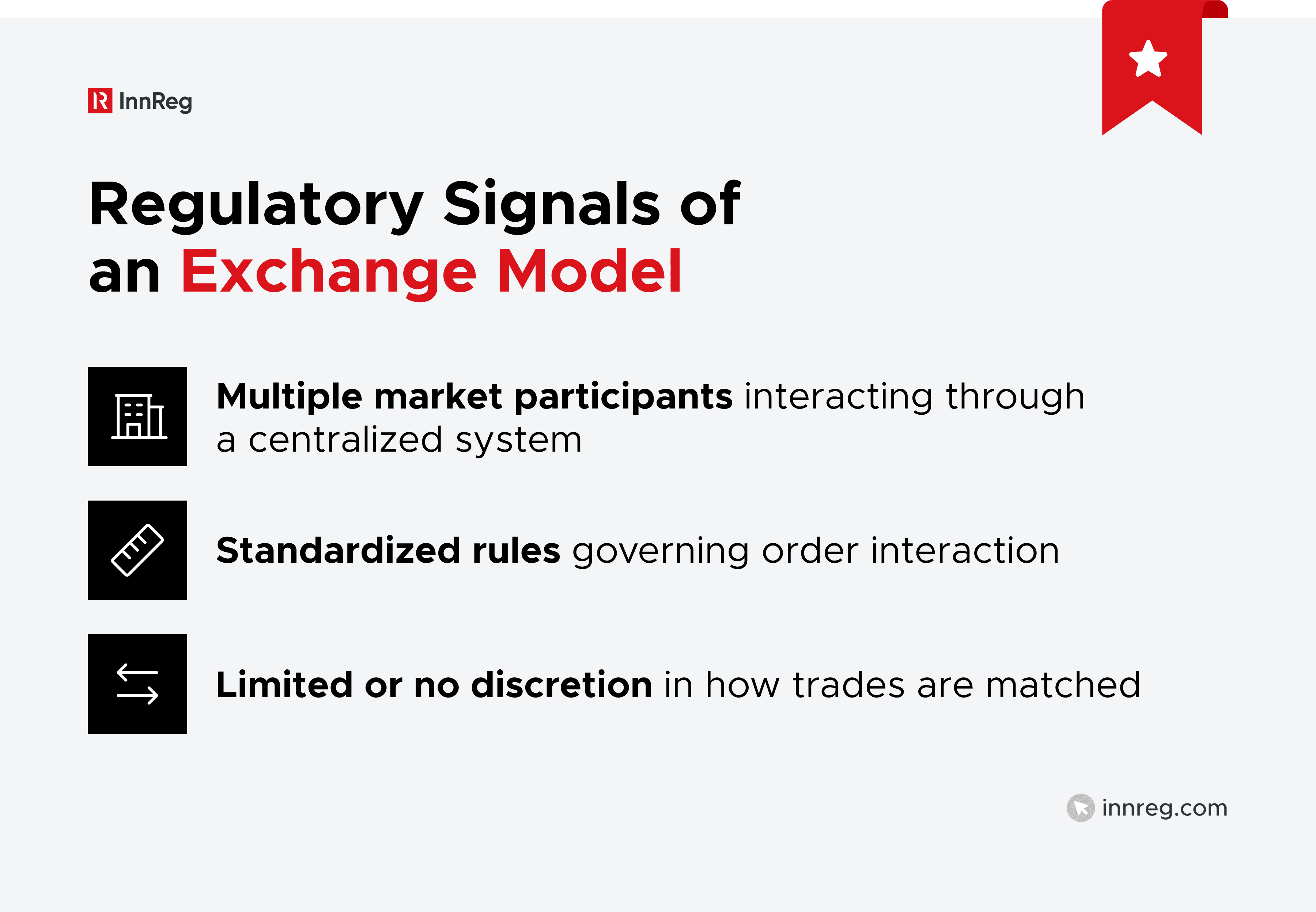 Regulatory Signals of an Exchange Model