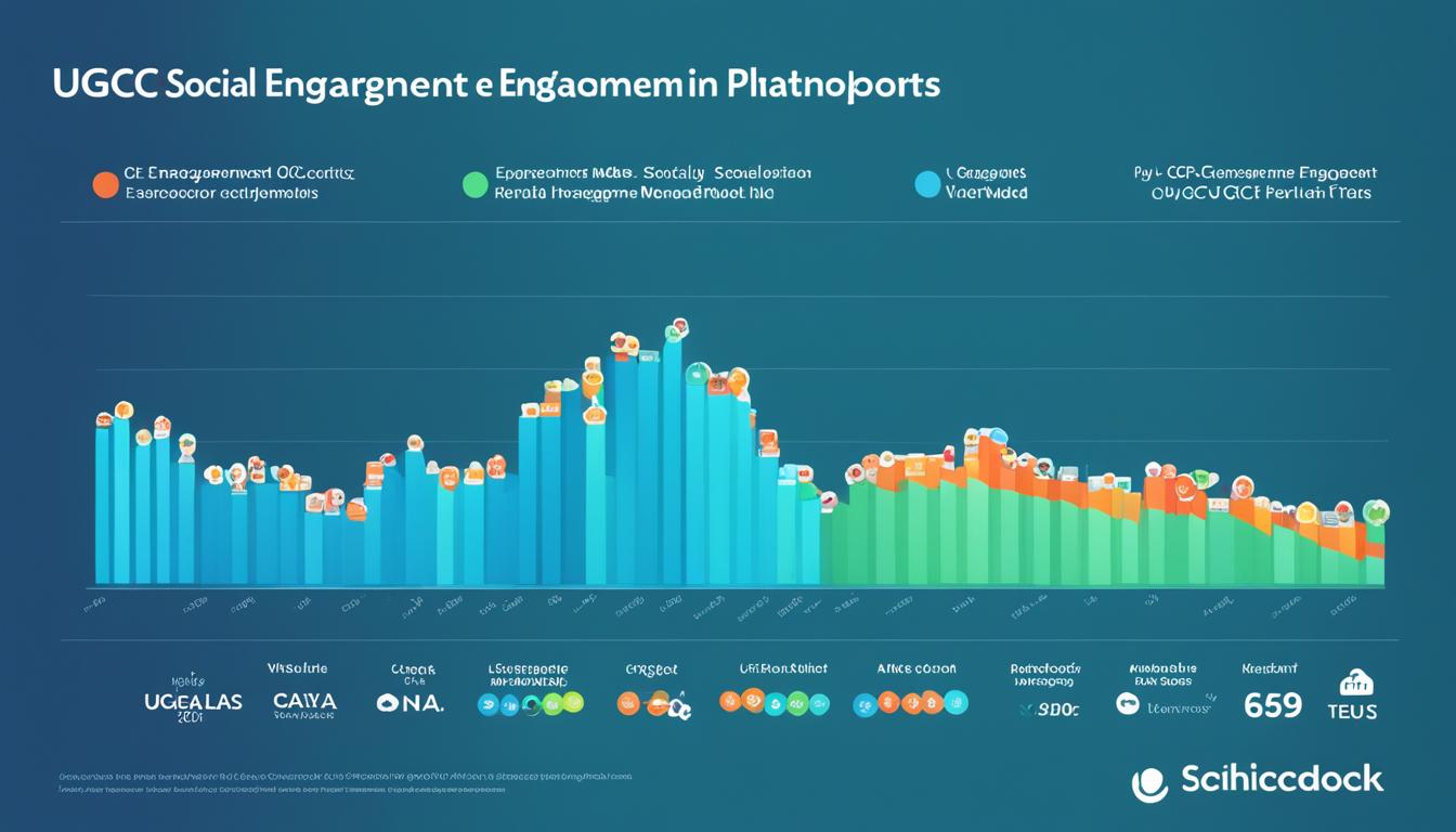 A colorful graph showing the rise of UGC engagement on social media platforms.