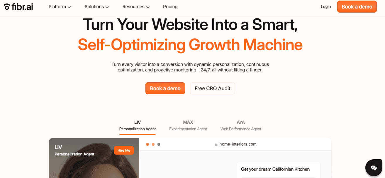 Landing Page Optimization Tools: Fibr AI