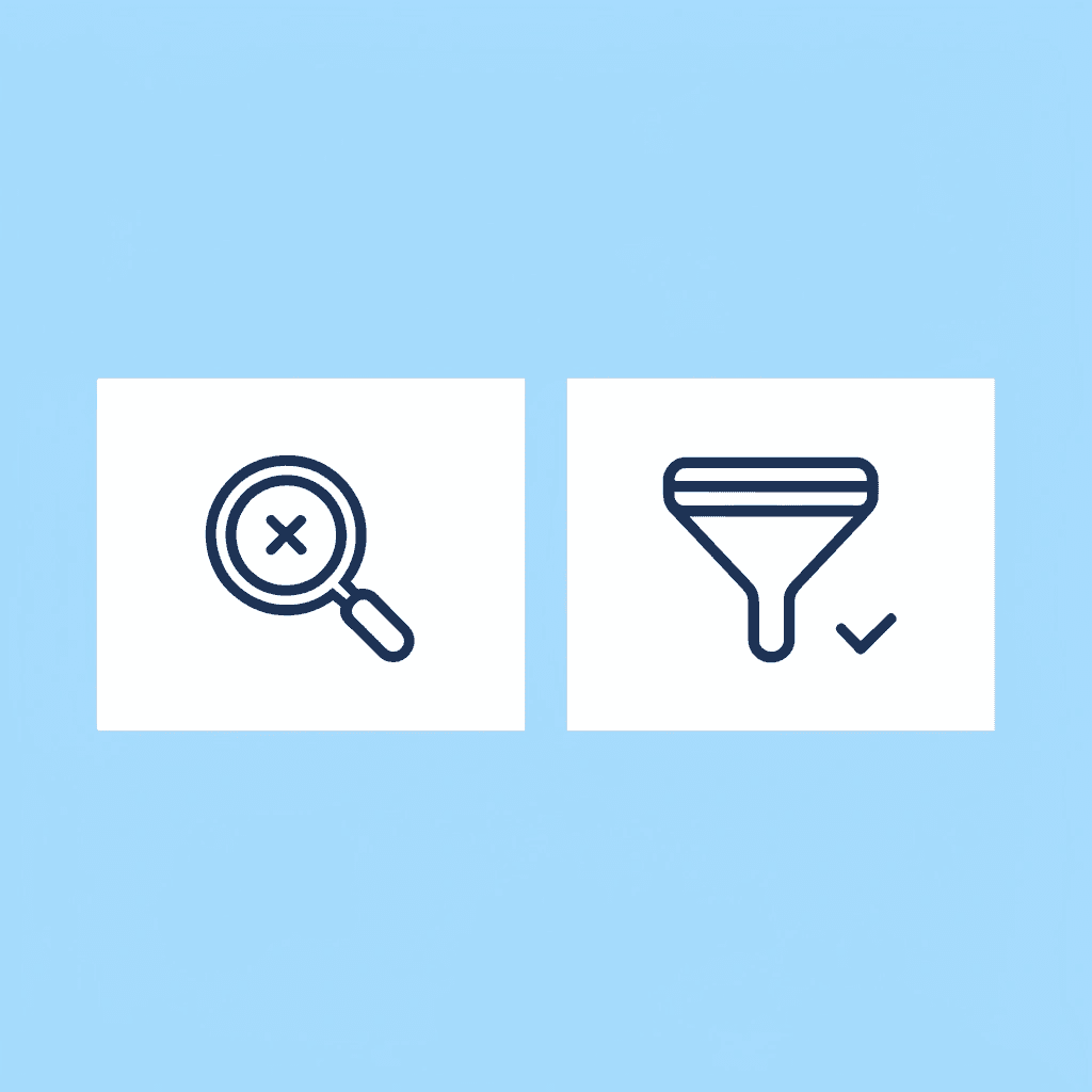 Before: scattered notes, PDFs, and bookmarks. After: an organized, searchable knowledge base system