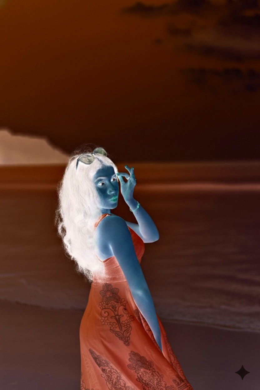 Sheersha on a beach