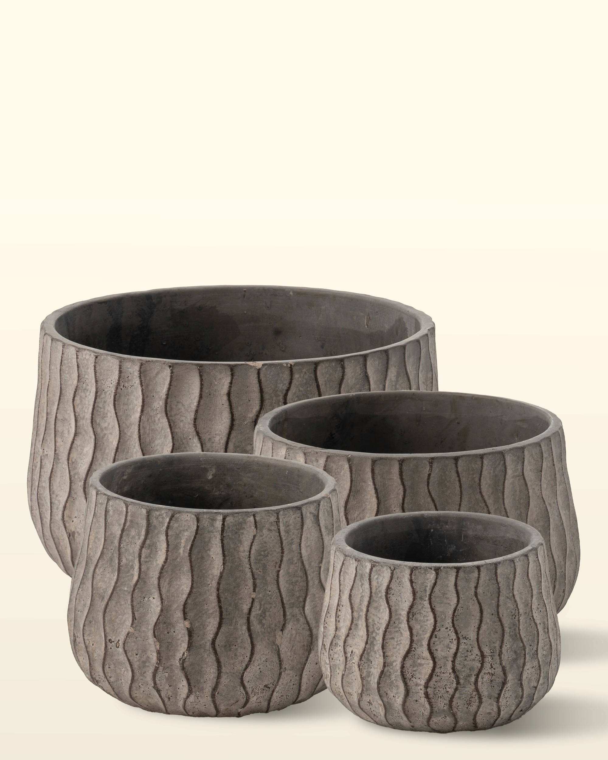حوض بني رمادي — 20.5×20.5×13.5 سم — البيت الأخضر