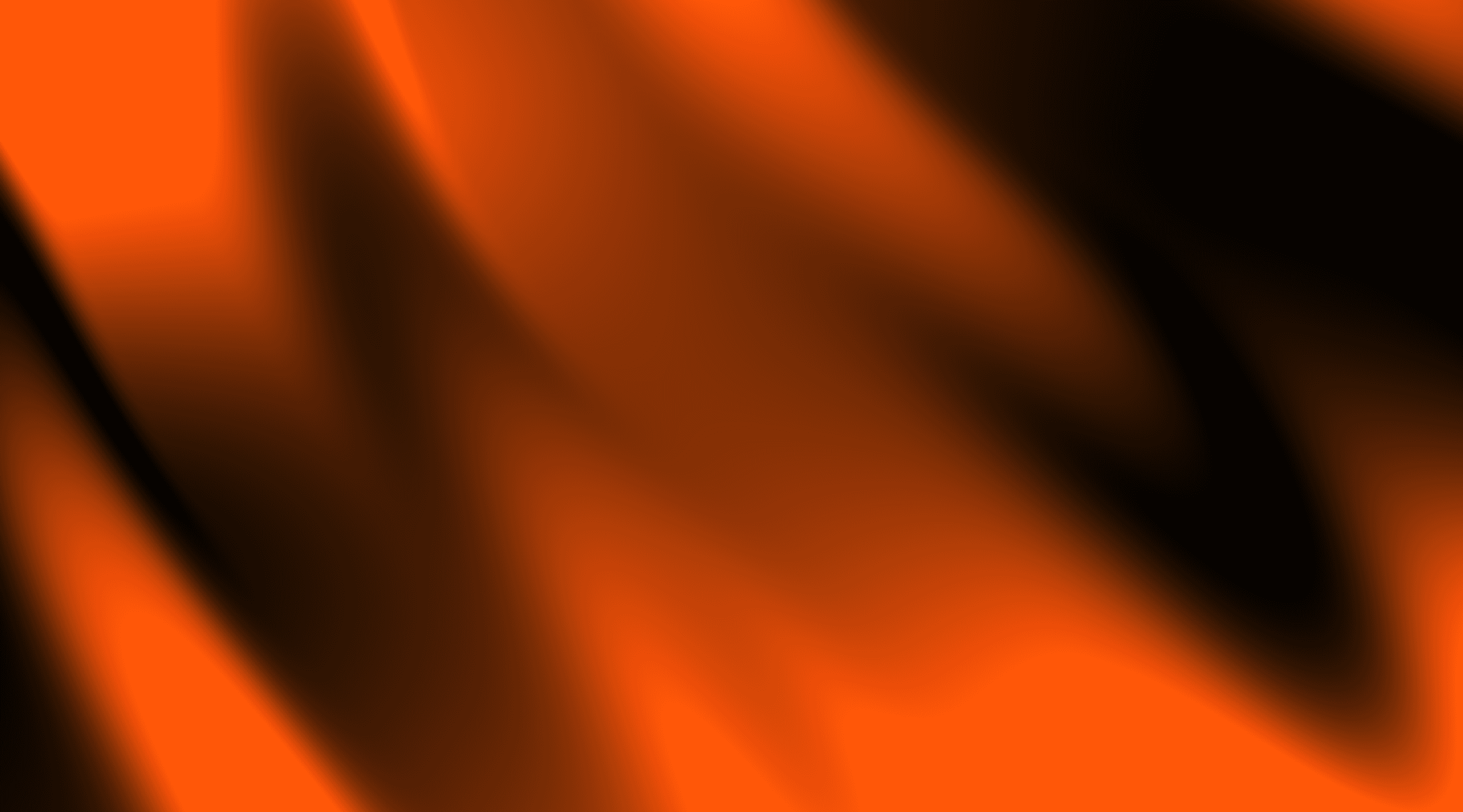 Abstract orange and black gradient waves with smooth flowing shapes and modern digital background texture