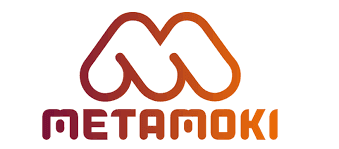 Metamoki logo with abstract M shape and text