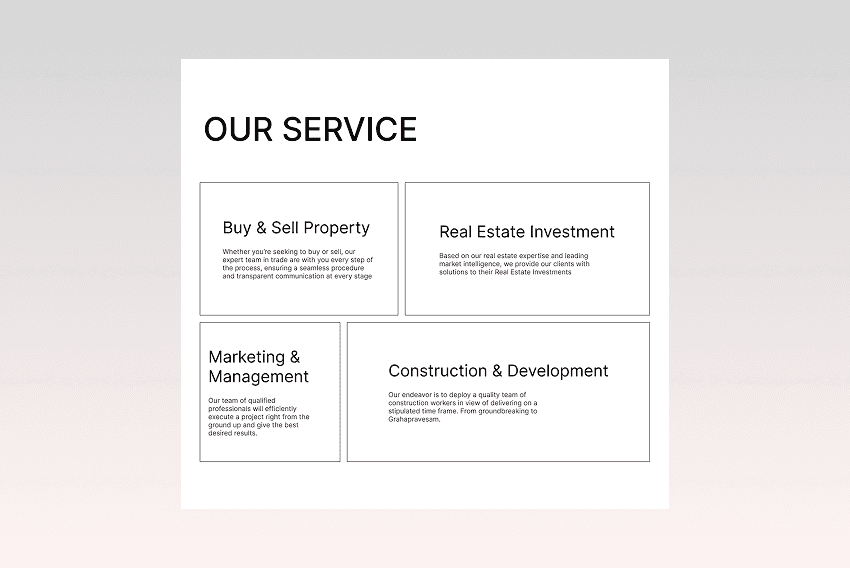 MInimal Service section Design