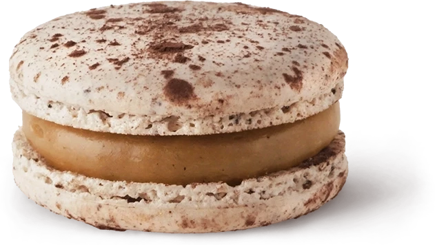 Café au Tiramisu macaron with coffee, amaretto and mascarpone white chocolate ganache.
