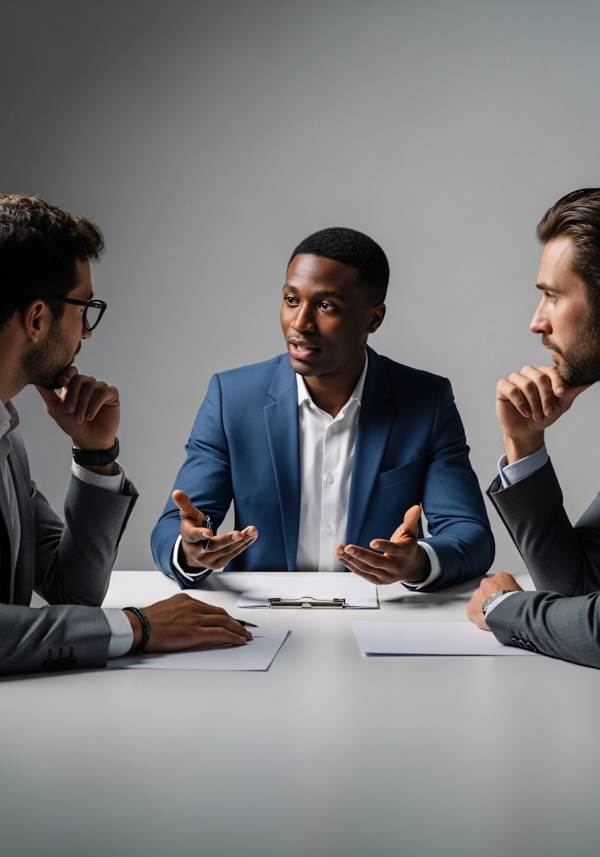 Business Meeting between three men