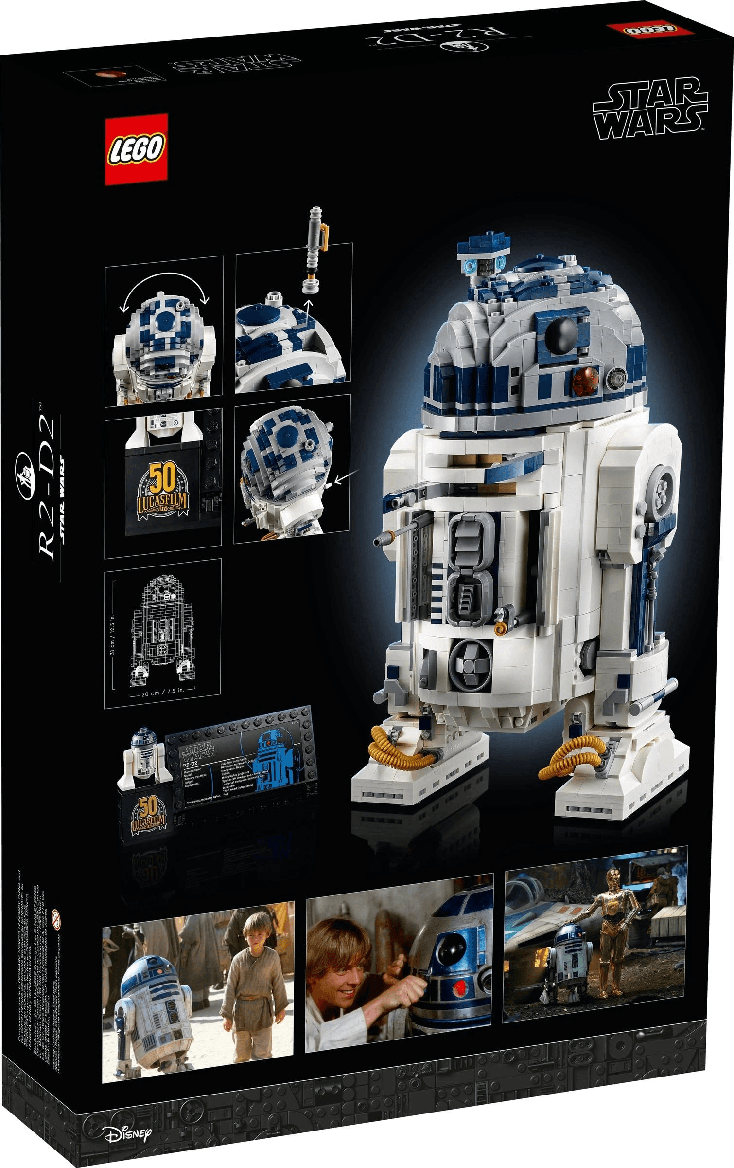LEGO® R2-D2™ (sett 75308) - eske sett bakfra med droiden, Brikkenerd