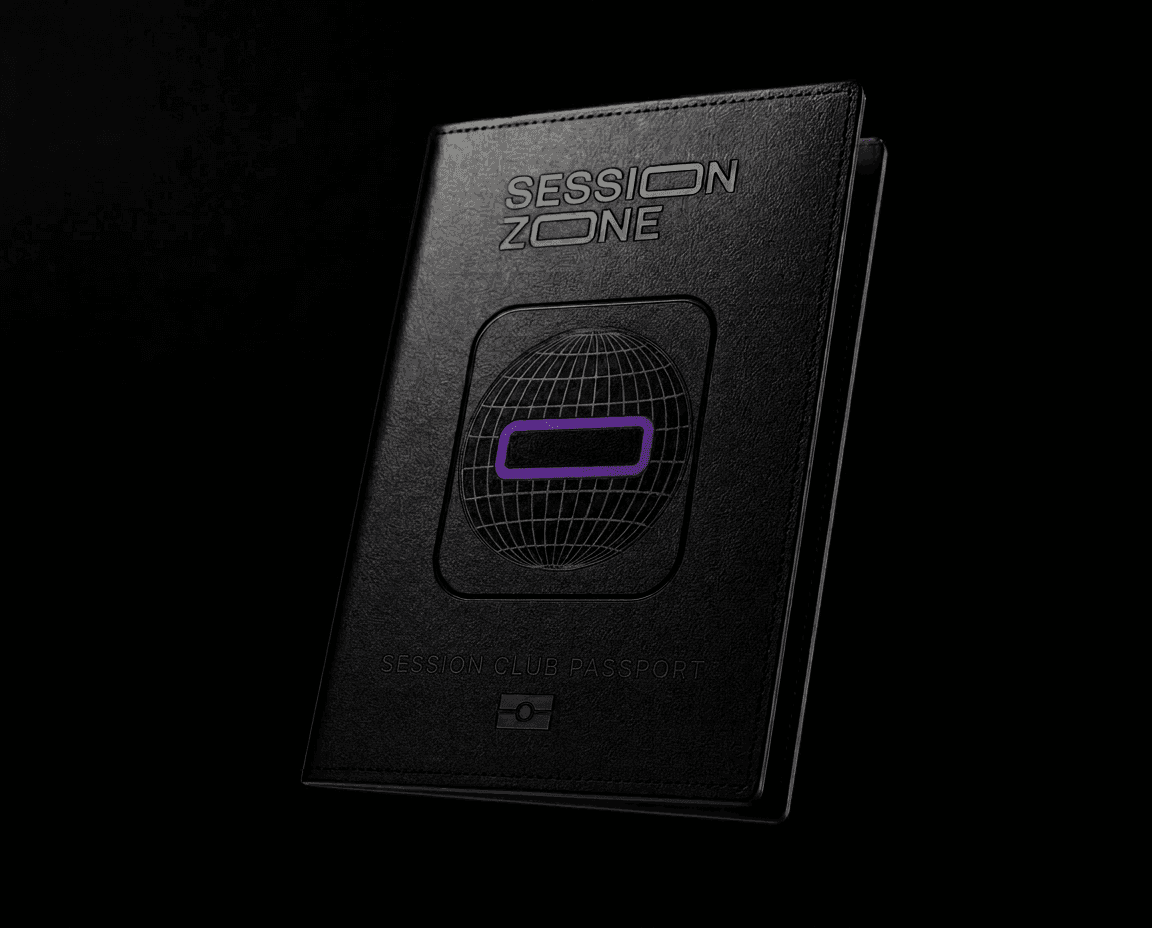 Session Zone Session Passport representing exclusive community membership, cannabis culture, premium experiences, and participation in Session Club.