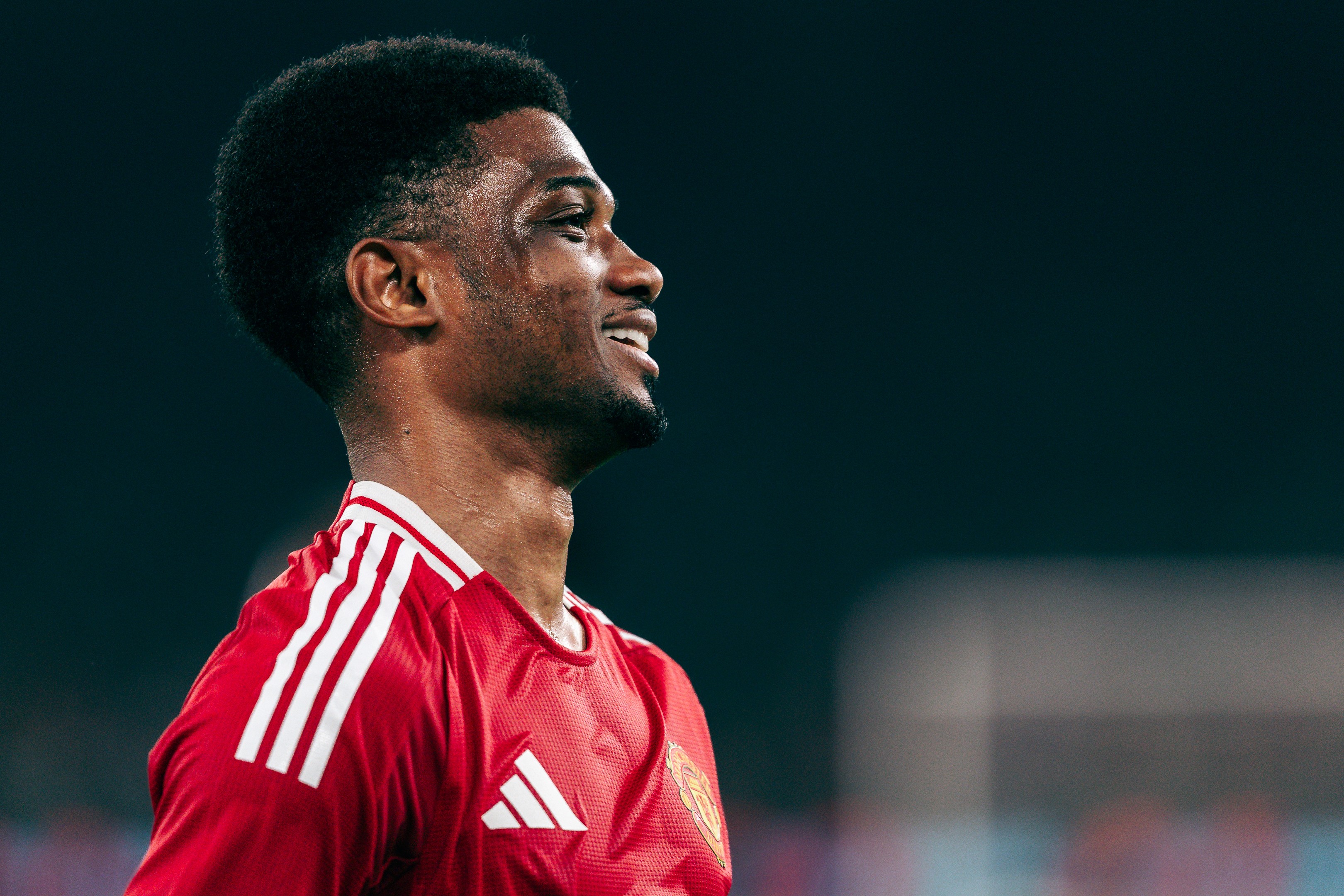 Amad Diallo at the Maybank Challenge Cup 2025 match between Manchester United and the ASEAN All Stars