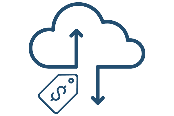 icon of price tag near a cloud