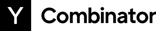The Y Combinator logo features a bold white "Y" on a black square, alongside the word "Combinator" in black text,.