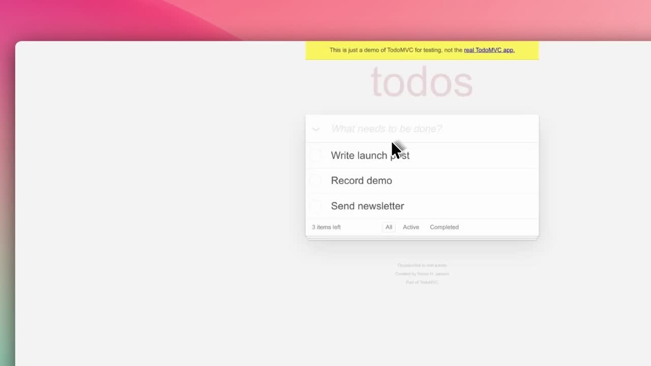 Frame from the Styled for sharing video, zoomed in on the to-do app with the team template's background