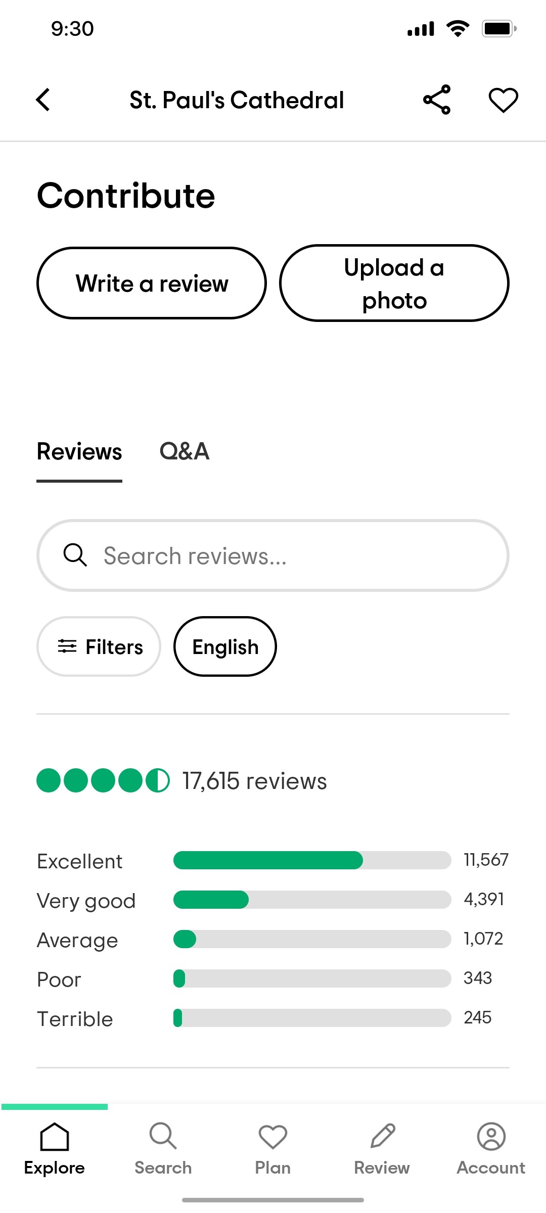 Tripadvisor Contribute Page Screen