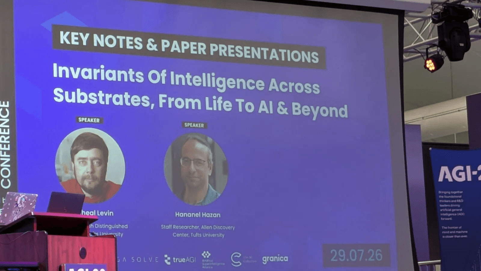 AGI-26 keynote 'Invariants of Intelligence Across Substrates, From Life to AI and Beyond' by Michael Levin and Hananel Hazan, Allen Discovery Center, Tufts University