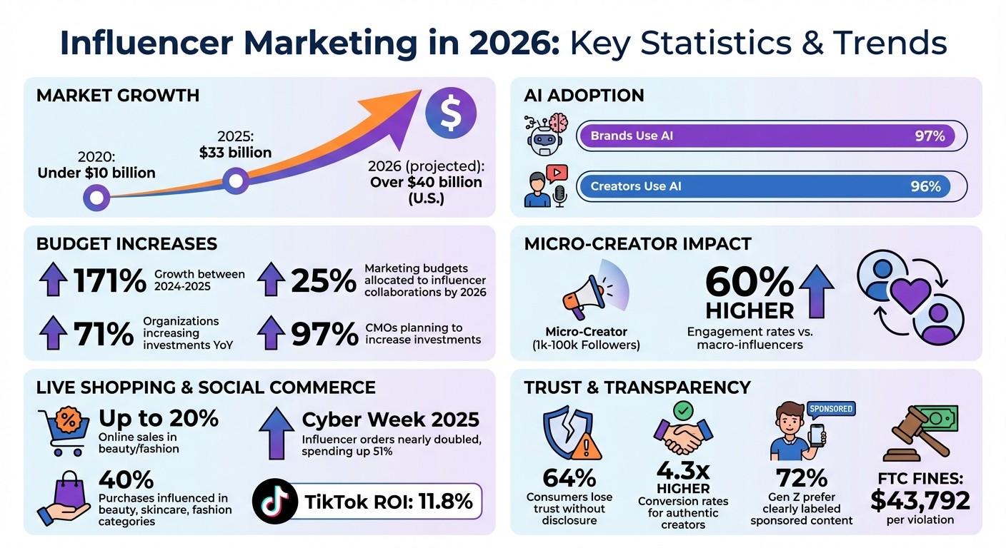 Influencer Marketing Statistics and Growth 2020-2026