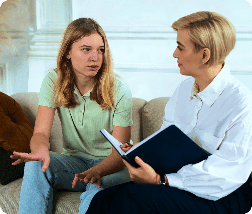 Therapy session connection healing