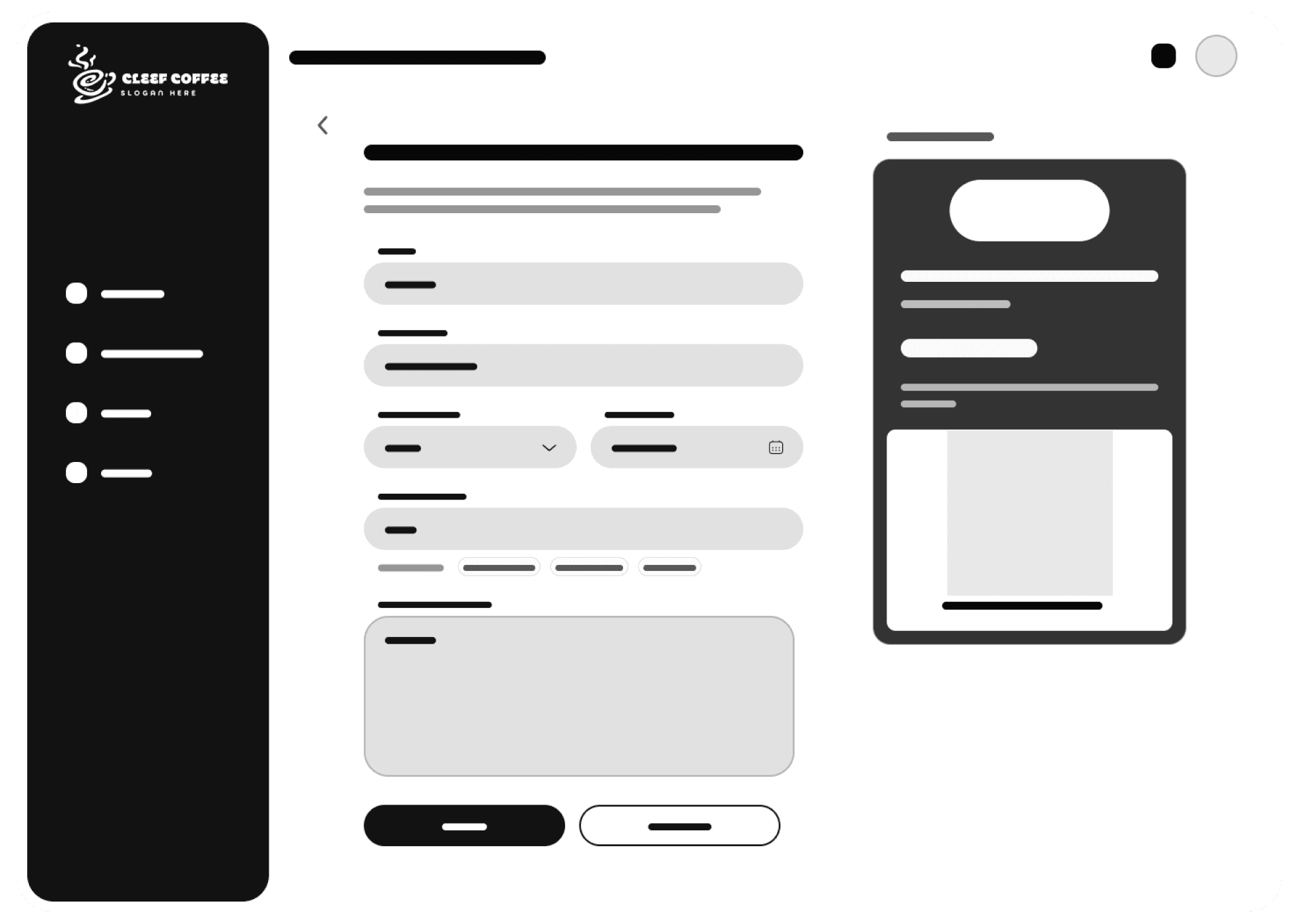 Create Coupon Wireframe
