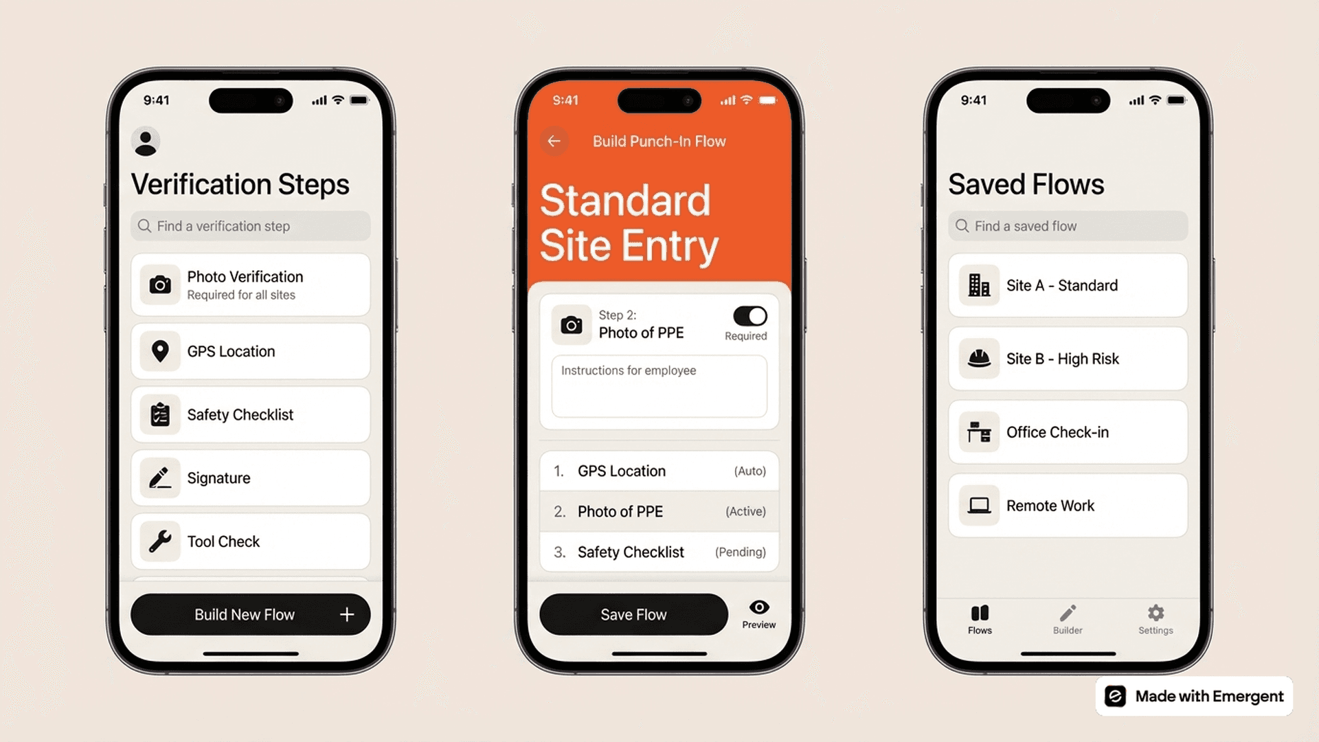 Construction Employee Apps Punch-In Verification Made With Emergent