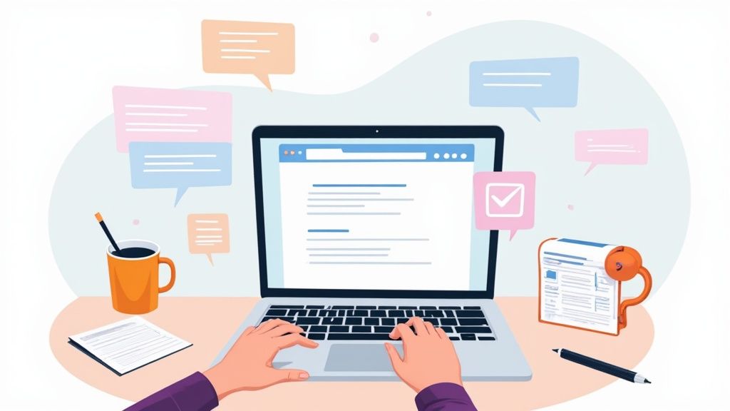 Close-up of lush, dark green leaves, some glossy and wet, against a muted background.