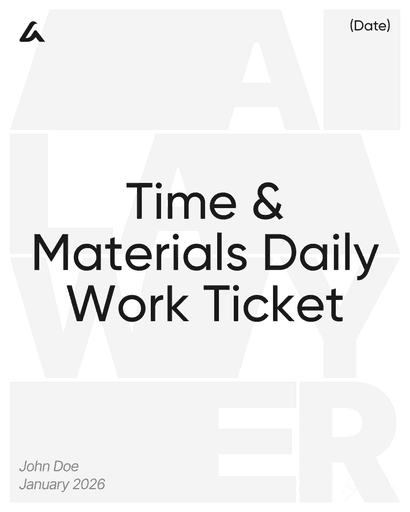 Time & Materials Daily Work Ticket
