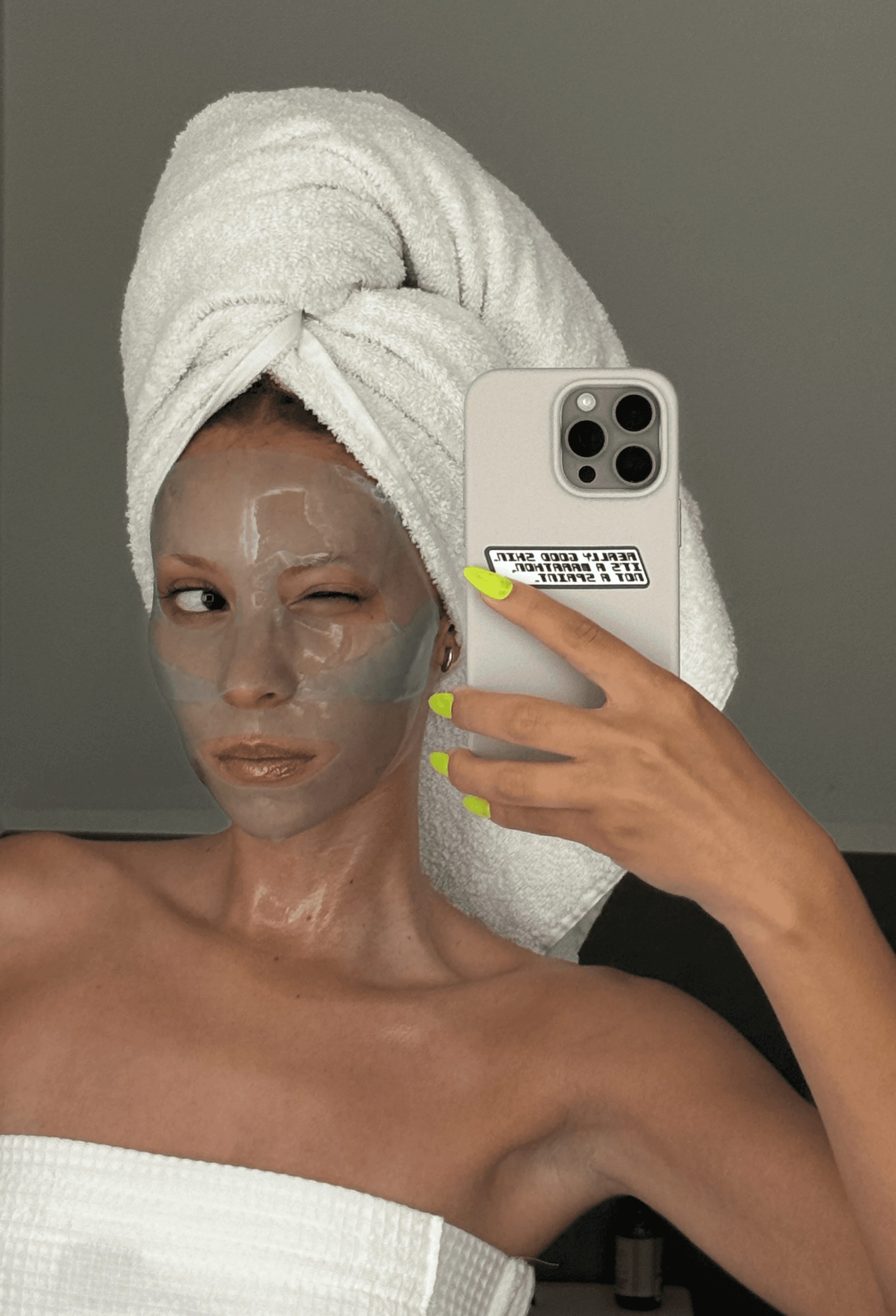 Woman's skin after getting a facial