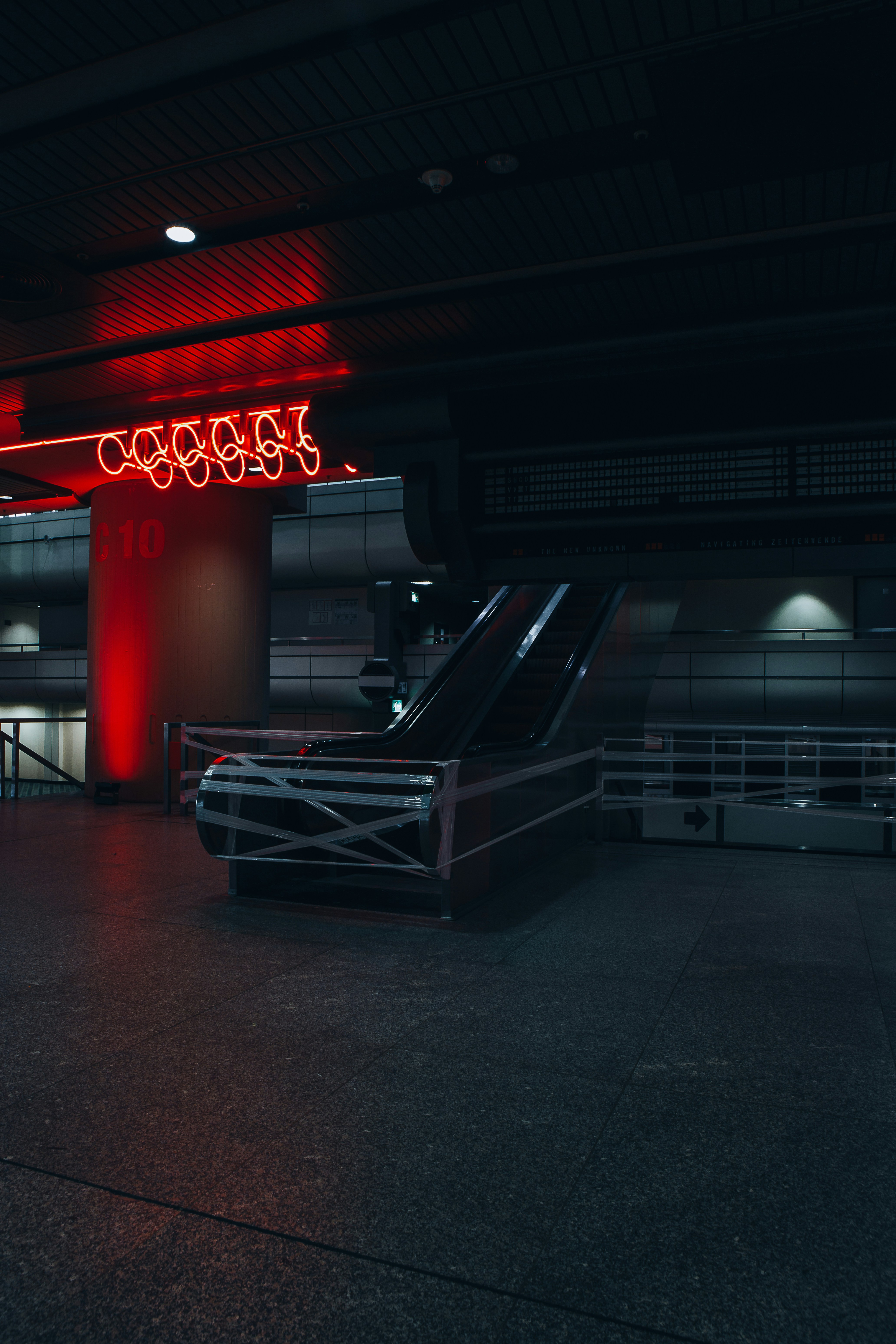 a large metal object in a building