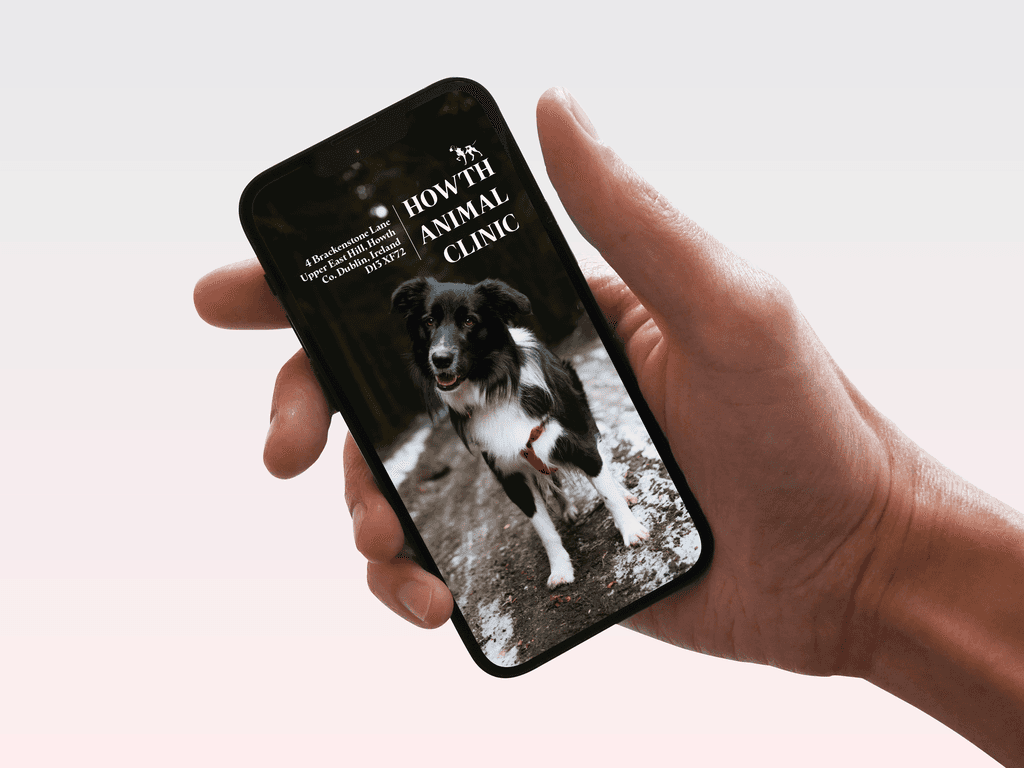 Howth Animal Clinic Digital business card with logo and dog