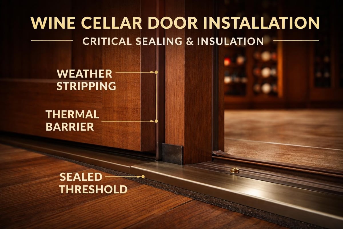 Wine cellar door installation