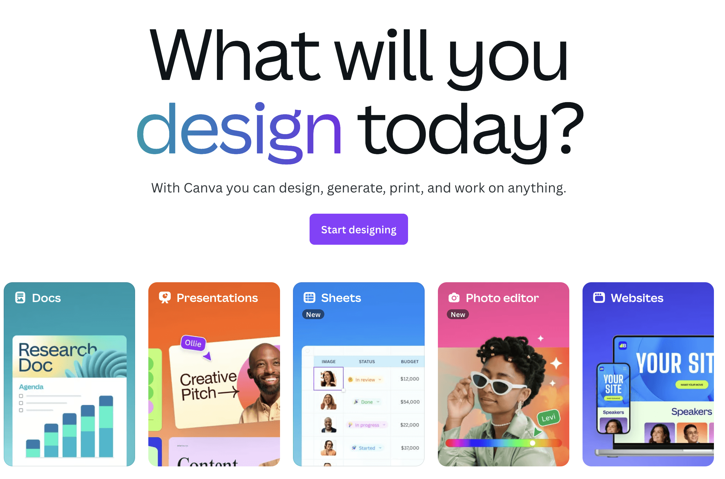 Canva Homepage Screenshot