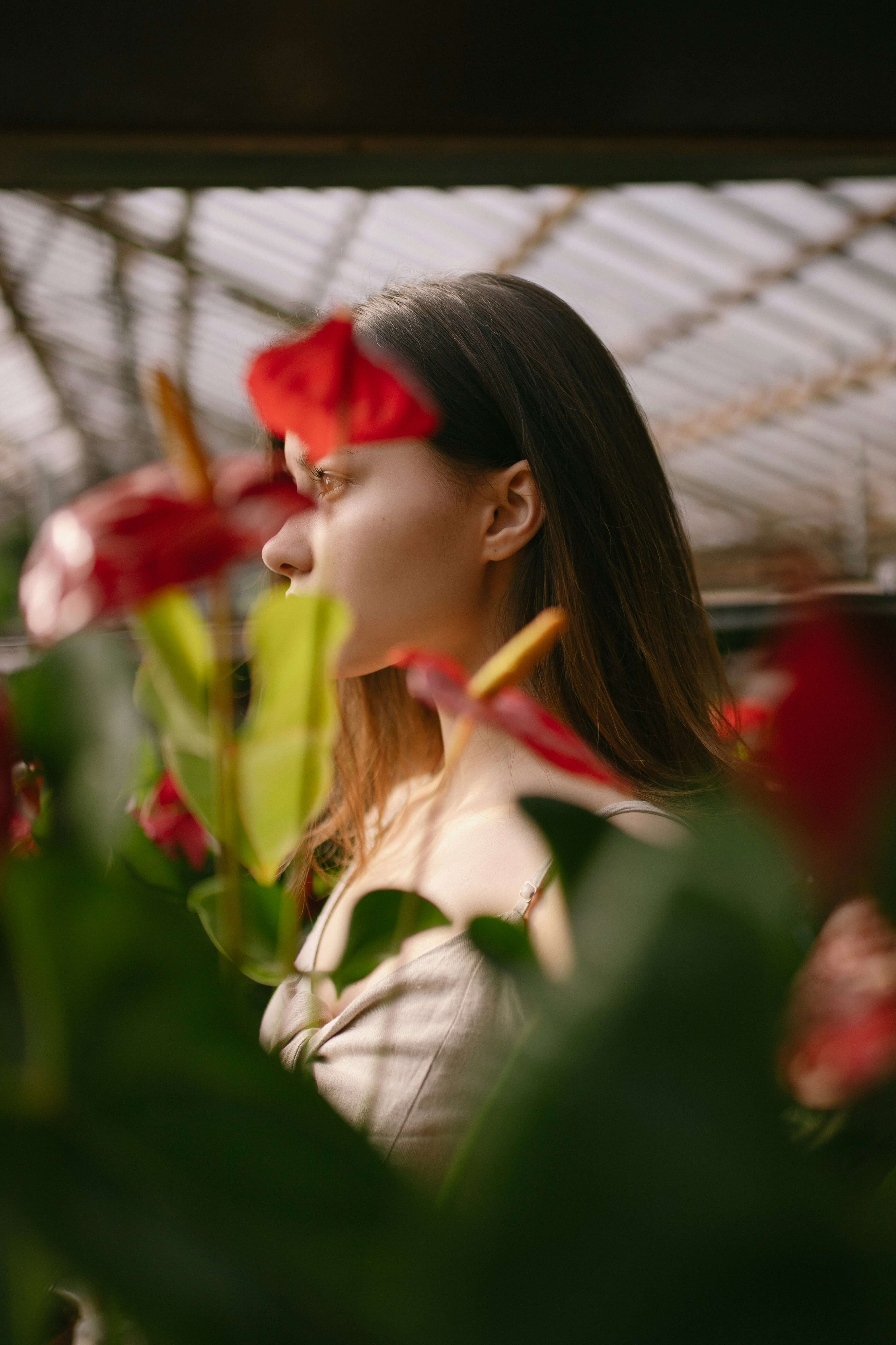 Girl in a field of flowers