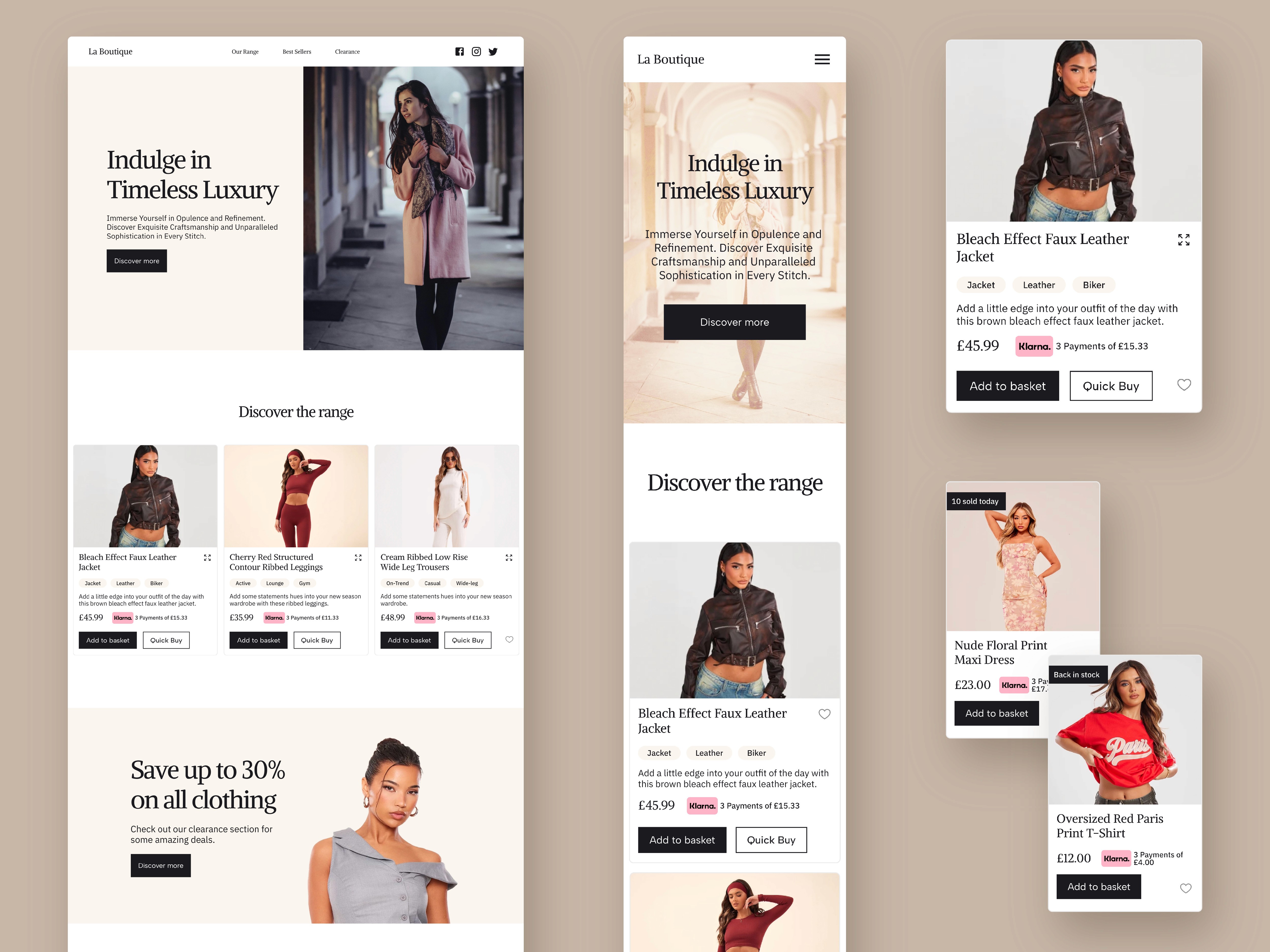 Image showing a website design for a fashion e-commerce website