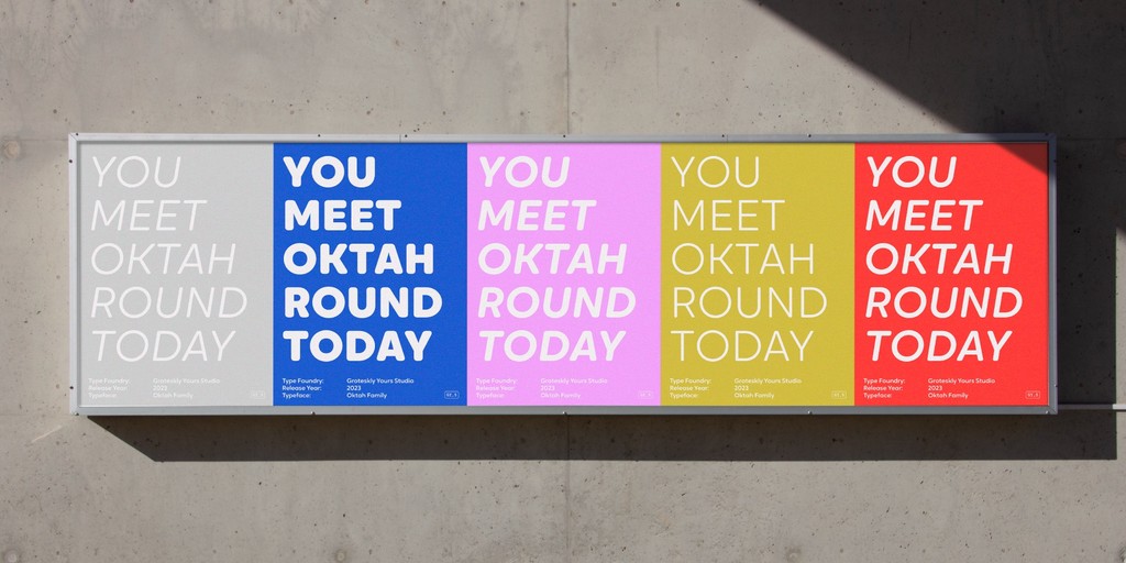 Oktah Round font featured in a typographic poster design