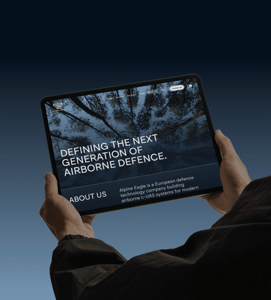alpine eagle webseite mockup von ipad