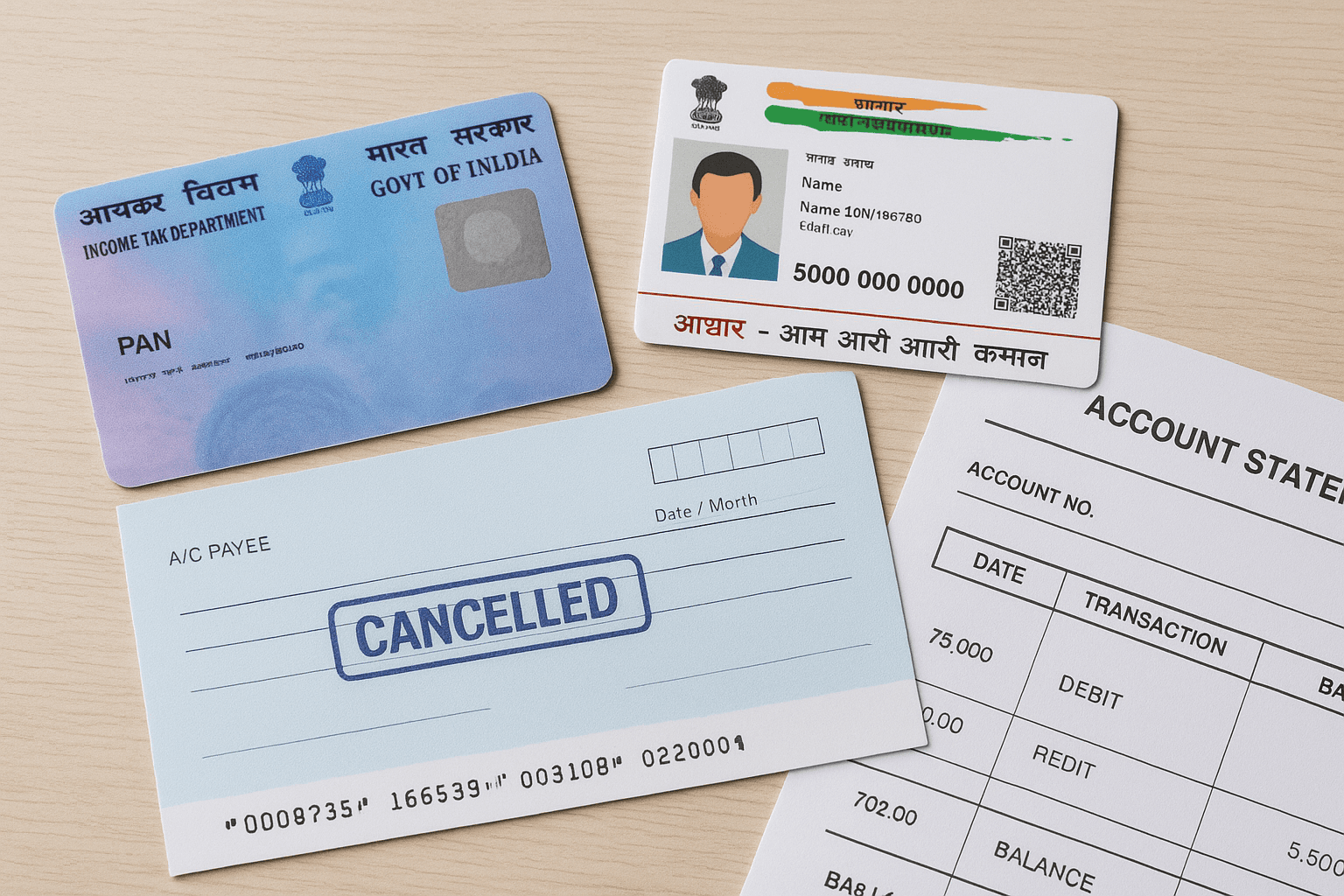 Documents for KYC verification