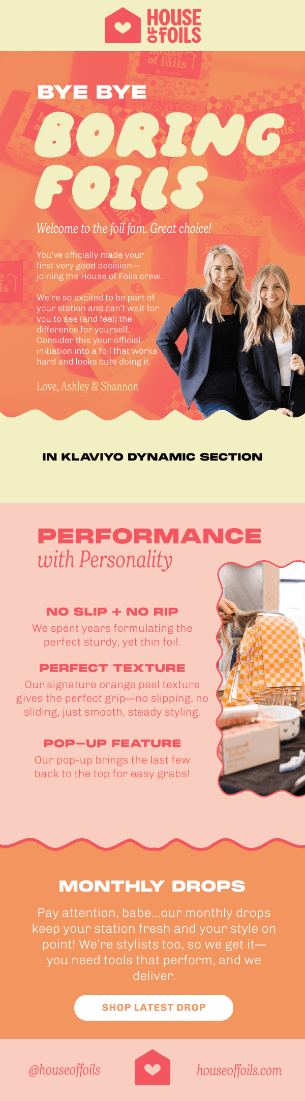 House of foils email design