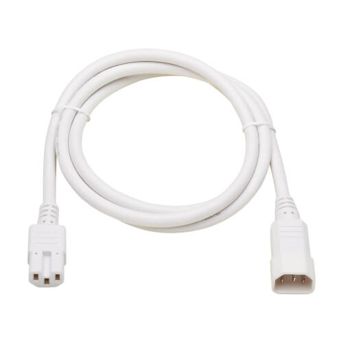 Cable de alimentación AC blanco con conectores C13 a NEMA para equipos electrónicos