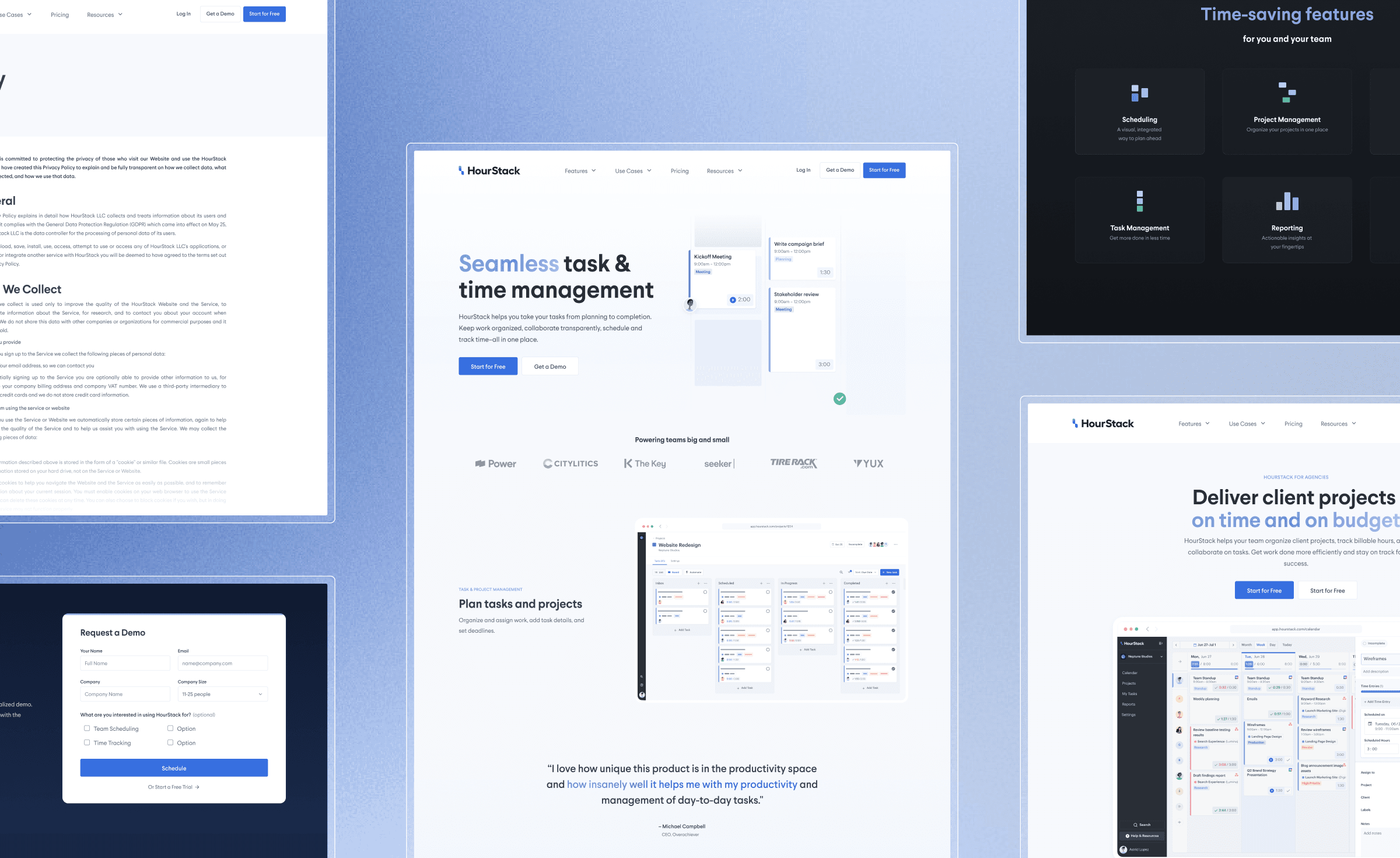 A refreshed marketing site included a product tour, use case landing pages, company resources, a help center, and more