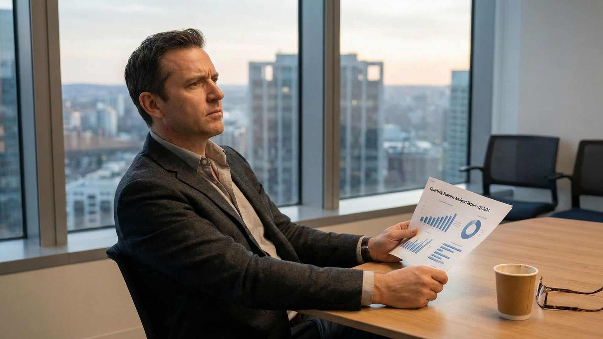 executive reviewing ai search impact report