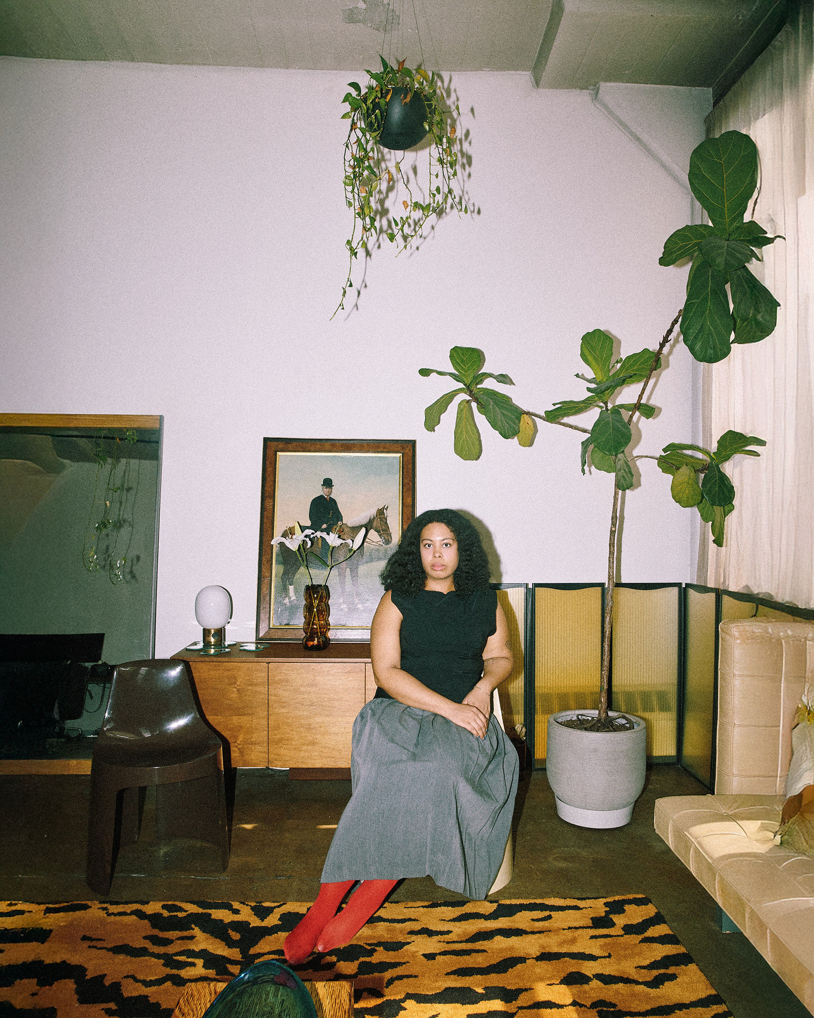 A delicate frosty plant in a winter landscape