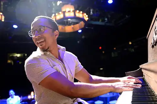 Mark G Meadows on the piano.