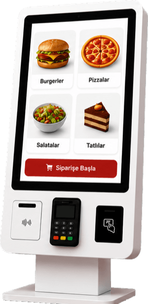 Self servis kiosk cihazı ve sipariş ekranı