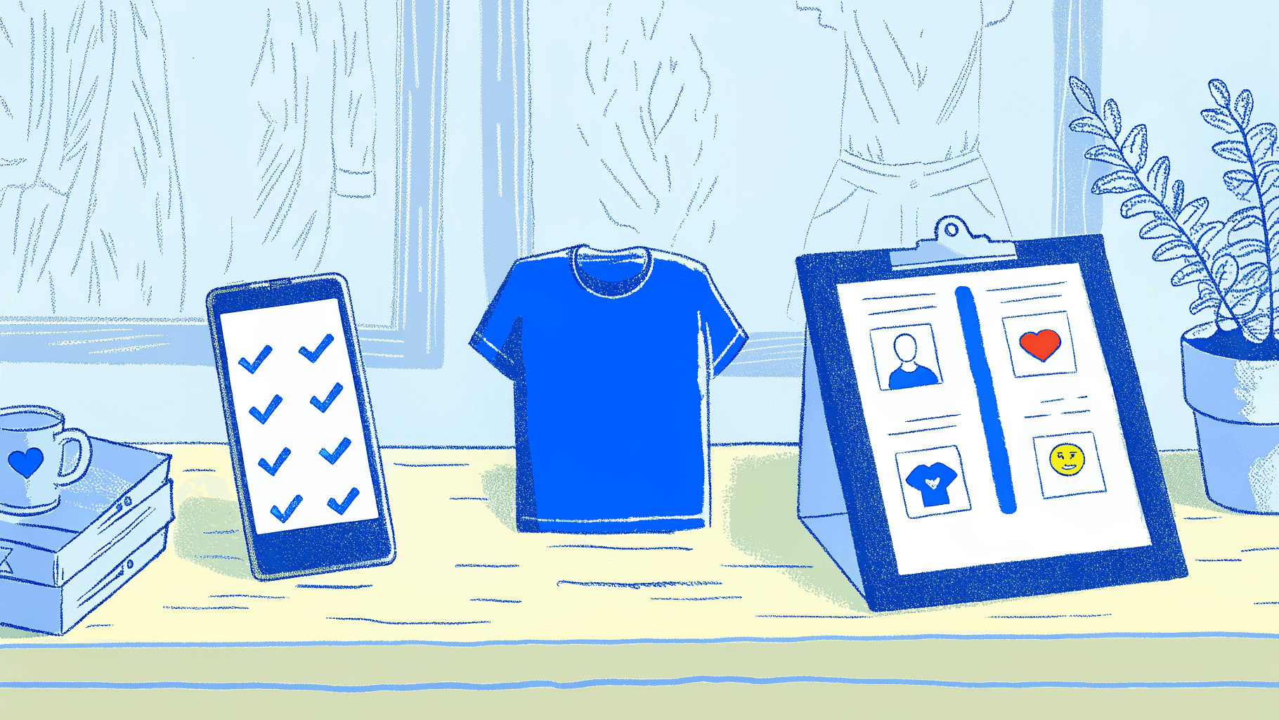 Group chat, name checklist, and printed custom medical team T-shirt in three steps
