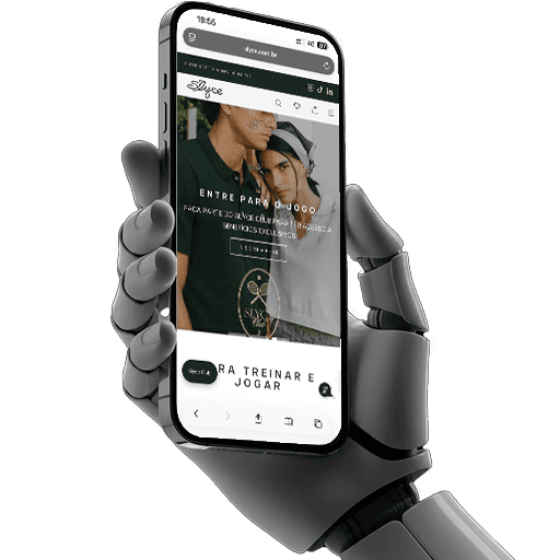 Hand holding a smartphone with a blank screen against a dark background.