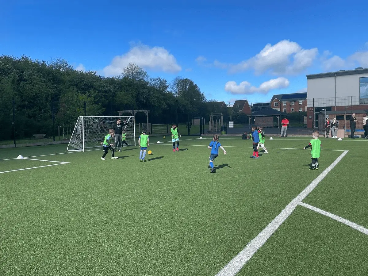 Kids playing football