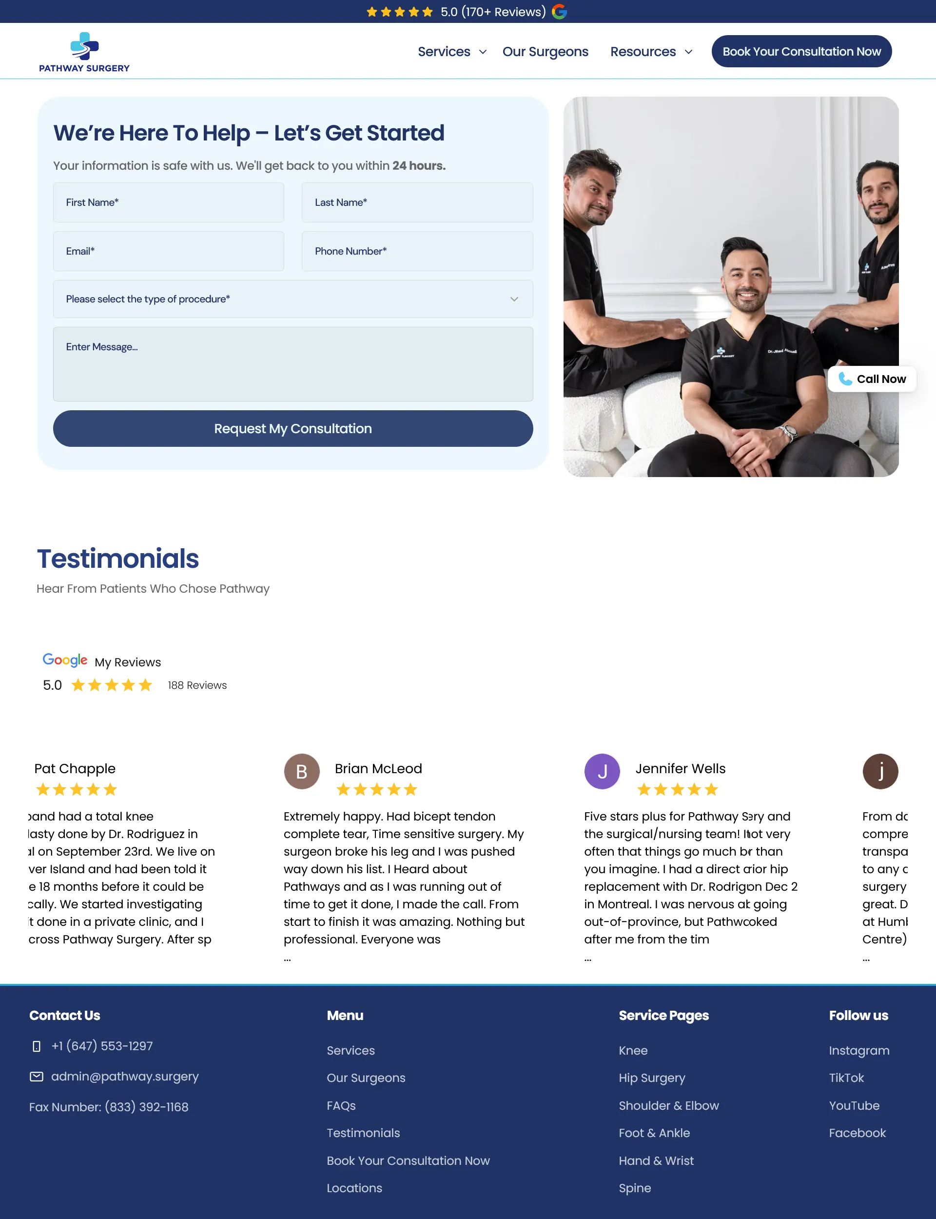 Contact Us - athway Surgery website developed & designed by Dreams Agency Mississauga, Ontario