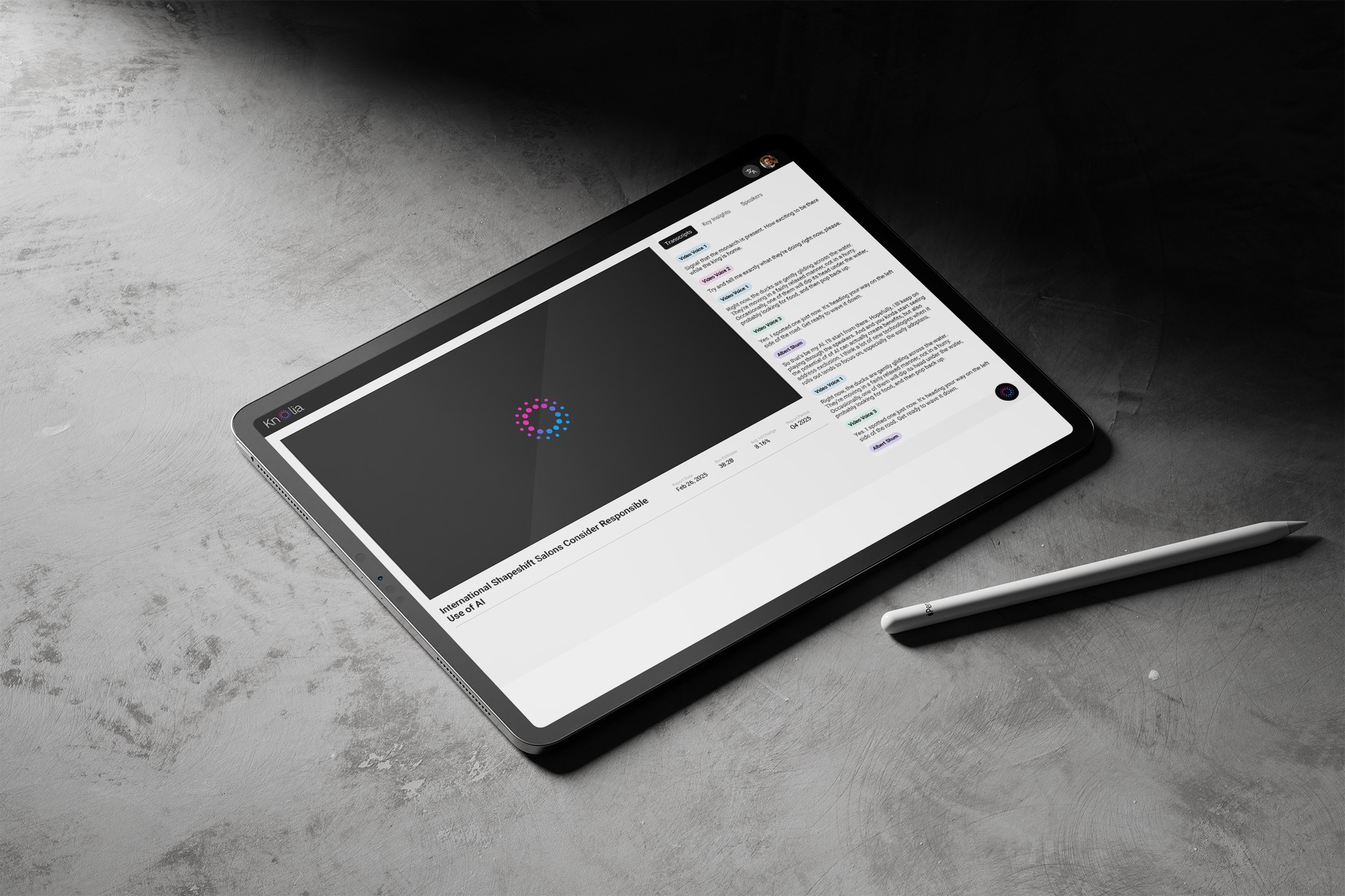 knolia.ai video interface